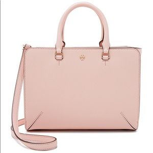 Tory Burch Robinson Small Zip Tote- Pale Apricot
